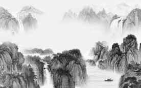 奢雅 灰色高清山水 Tif分层