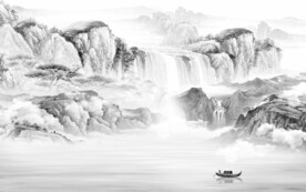 人气 灰色高清山水 Tif分层