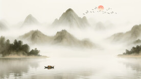 水墨画山水背景