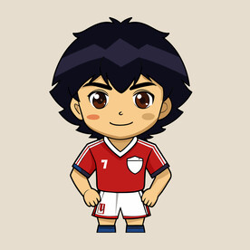 矢量人物小男孩足球运动员