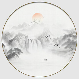 新中式水墨山水背景图