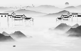 淡雅 灰色高雅山水 TiF分层