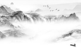 中式 灰色高雅山水 TiF分层