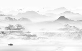 简约 灰色高雅山水 TiF分层