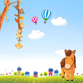 卡通儿童乐园背景墙