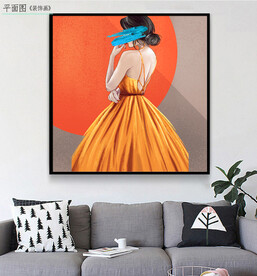 手绘女郎装饰画