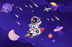 卡通星空太空人儿童房