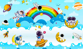 卡通宇航员背景墙