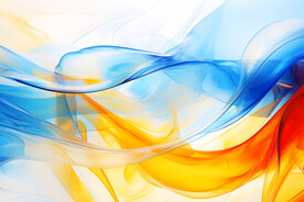 蓝黄抽象拉丝3D立体流体渐变