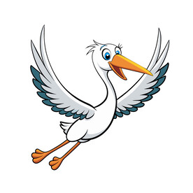 矢量动物鸟类飞翔的鹳