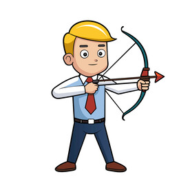 矢量人物职场人士射箭男人
