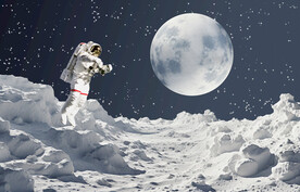 宇航员月球星空背景墙