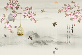 花鸟国画背景
