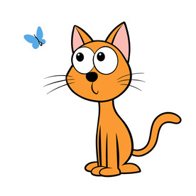 动物小猫和蝴蝶