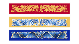 敦煌图案花边忍冬纹矢量画笔