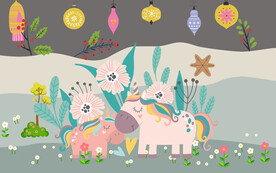 卡通矢量儿童背景墙