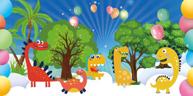 卡通恐龙背景墙