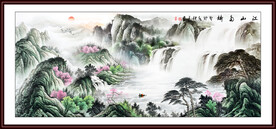 山水瀑布挂画