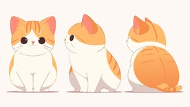 可爱猫咪三视图