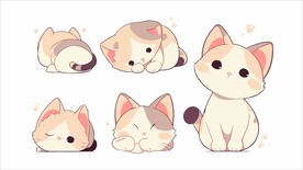 可爱猫猫三视图