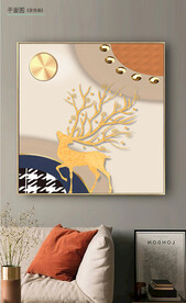 现代简约抽象奢华立体动物装饰画