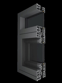 系统门窗 外开一体E字样角