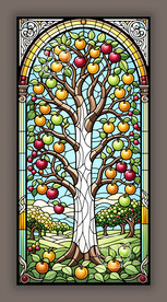 教堂蒂凡尼田园主题彩晶玻璃图案