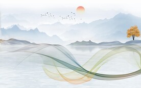 大气 简约客厅山水 TIF分层