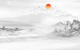 高雅 中式意境山水 TIF分层