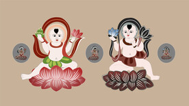 敦煌莫高窟壁画莲花童子