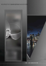 高清分层透明底平开门玻璃打印图