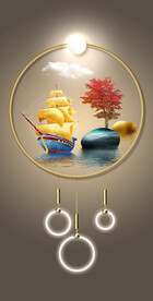 新中式一帆风顺玄关背景