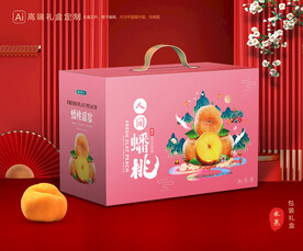 桃子礼盒 蟠桃包装