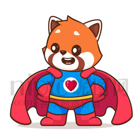 可爱卡通超人小熊猫小浣熊