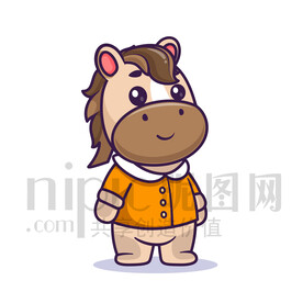 可爱卡通马