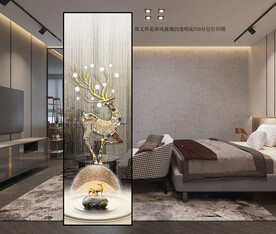 高清分层透明底屏风玻璃打印图