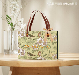 法式礼袋图案包装设计