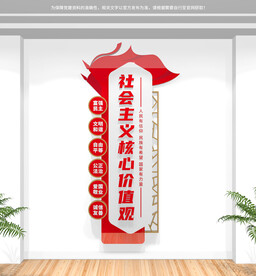 社会主义核心价值观竖版文化墙