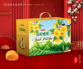 桃子礼盒 蟠桃包装