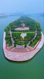 湖南长沙橘子洲头航拍