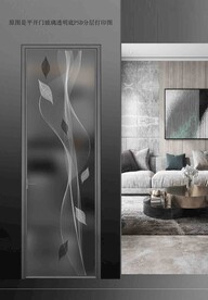 高清分层透明底平开门玻璃打印图