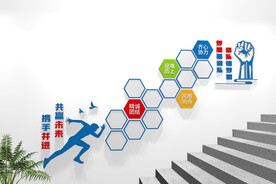 公司楼梯员工风采照片墙