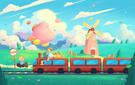 旅行风景场景插画