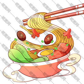 卡通牛肉面拉面