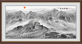 水墨长城国画