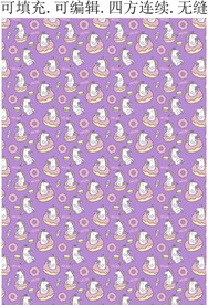 甜甜圈 独角兽 卡通图案