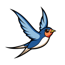 矢量动物鸟类飞行的燕子