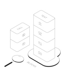 矢量放大镜云计算模块模板插画