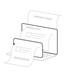 矢量插画手机电脑设备响应式网页
