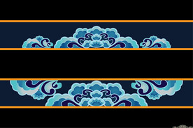 敦煌藻井云头纹花瓣纹传统花边